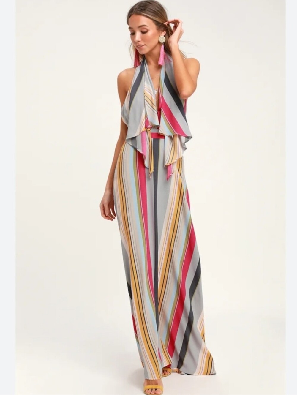 Lulus Esplanade Striped Maxi Dress
